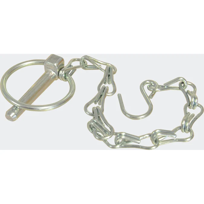 Round Linch Pin, Chain & Hook Assembly, Pin ?8mm | Sparex Part No.S.147?0.05 kg