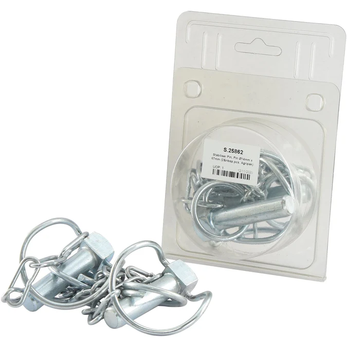 Stabiliser Pin, Pin ?14mm x 67mm (2 pcs. Agripak) | Sparex Part No.S.25862?0.38 kg