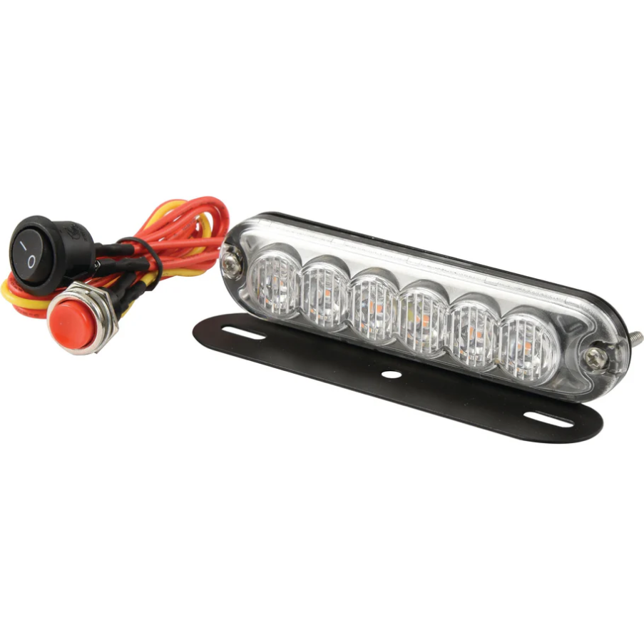 LED Slimline Hazard Light, Interference: Class 3, Function: Single Flash, Double Flash, 12-24V | Sparex Part No.S.152731 0.2 kg