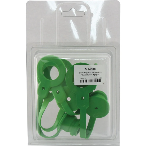 Sparex Dust Cover Set Green PVC Fits 1/2'' Male & Female Coupling (Agripak 4 pcs.) - S.14066?0.05 kg