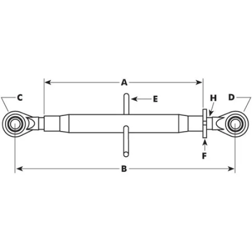 Top Link Heavy Duty (Cat.2/2) Ball and Ball, M40x3, Min. Length: 540mm. - S.29181?0.01 kg