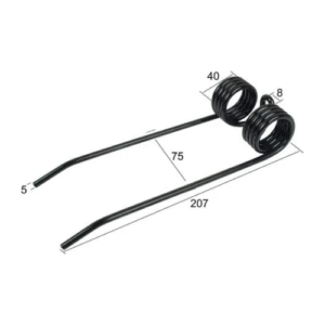 Pick-Up Tine Length:207mm, Width:75mm, ?5mm - Replacement for Claas, Bautz To fit as: 8072972 | Sparex Part No.S.78058?0.2 kg