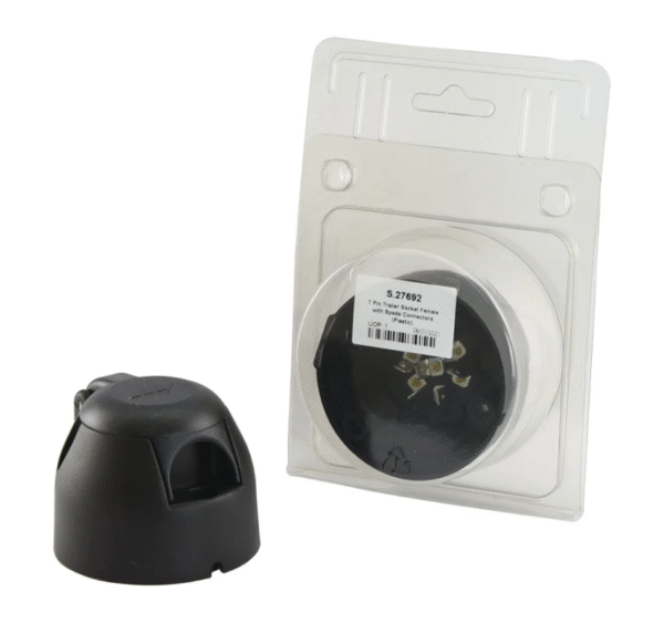 7 Pin Trailer Socket Female with Spade Connectors (Plastic) 12v Agripak | Sparex Part No.S.27692 0.08 kg